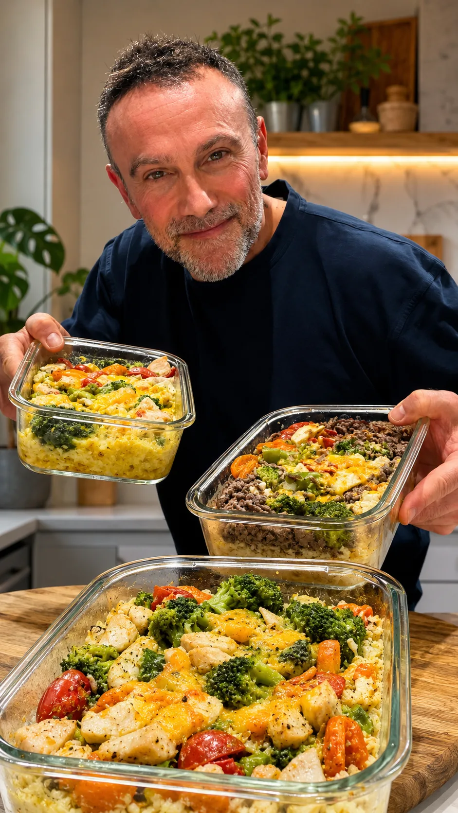JB présentant ses plats de batch cooking