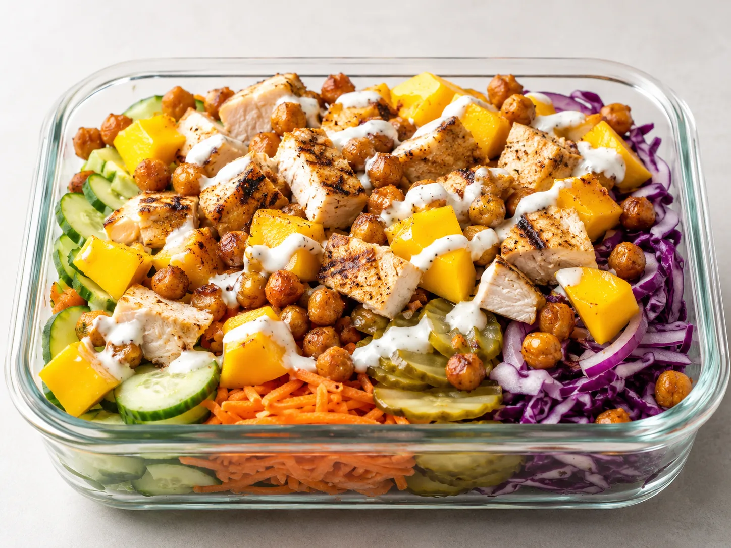 Salade poulet, mangue & pois chiches